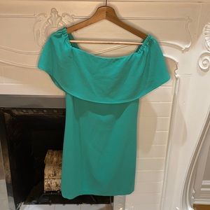 Charles Henry Cold Shoulder Teal Dress (XS)